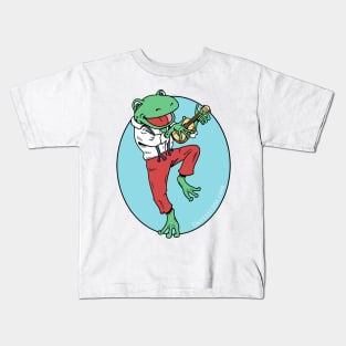 Ukulele Playing Frog Kids T-Shirt